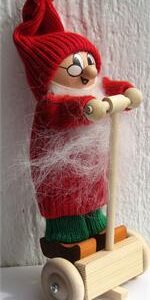 Tomte on Segway, 9" tall, made in Sweden