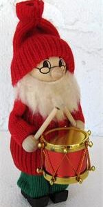 Tomte with drum, 7" tall, Ljungströms of Sweden