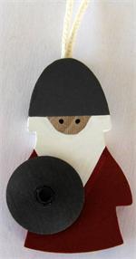 Viking ornament  2.5" wood Made in Sweden