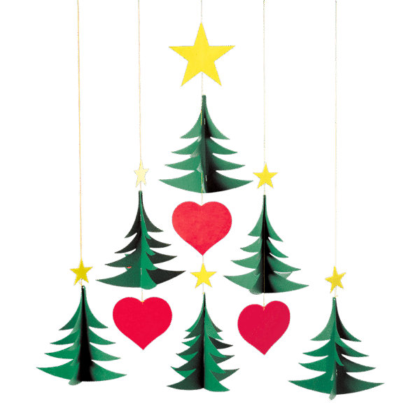 "Six Christmas Trees" mobile   Flensted of Denmark   17" x 14"