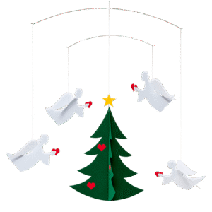 "Christmas Tree with 4 Angels"  mobile   Flensted of Denmark   15" x 17"