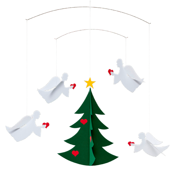 "Christmas Tree with 4 Angels"  mobile   Flensted of Denmark   15" x 17"