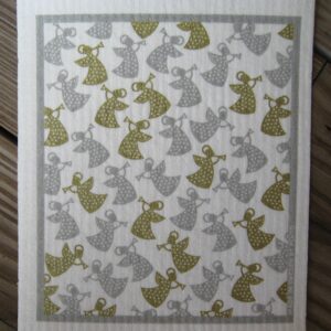 Swedish screen printed dishwashing sponge/ dish cloth "Angels"