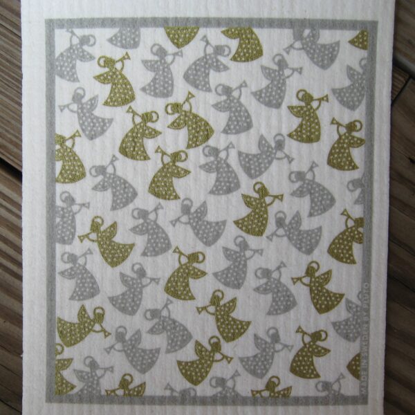 Swedish screen printed dishwashing sponge/ dish cloth "Angels"