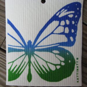 Swedish screen printed dishwashing sponge/ dish cloth, "Butterfly"