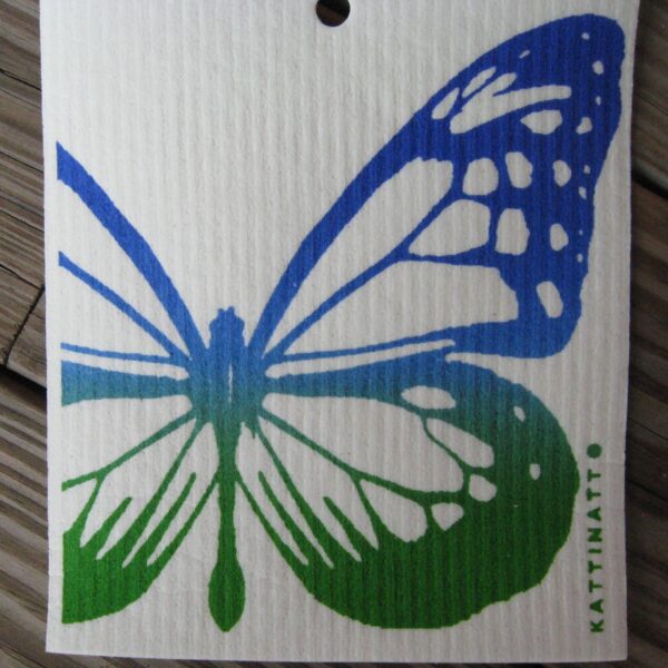 Swedish screen printed dishwashing sponge/ dish cloth, "Butterfly"