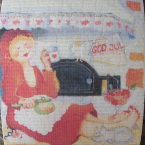 Swedish screen printed dishwashing sponge/dish cloth ""Coffee Break"