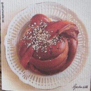 Swedish screen printed dishwashing sponge/ dish cloth "Kanelbullar" (cinnamon rolls)