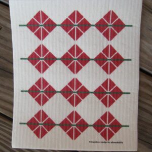 Swedish screen printed dishwashing sponge/ dish cloth, "Kökspolka"