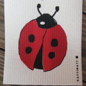 Swedish screen printed dishwashing sponge/ dish cloth, "Lady Bug"