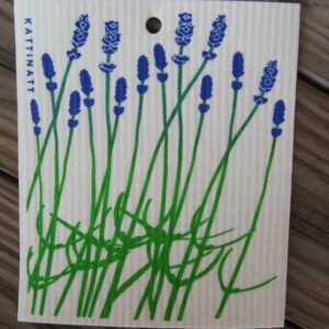 Swedish screen printed dishwashing sponge/ dish cloth, "Lavender"
