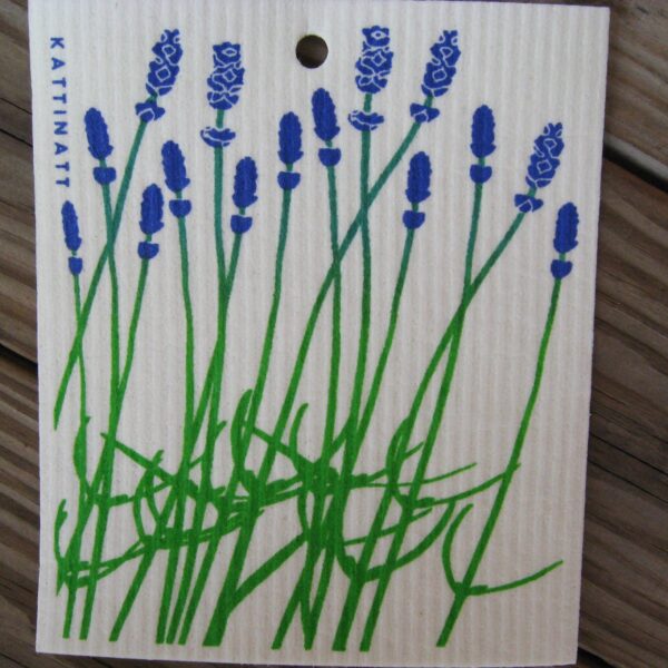 Swedish screen printed dishwashing sponge/ dish cloth, "Lavender"
