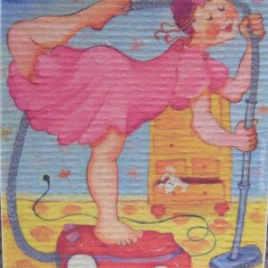 Swedish screen printed dishwashing sponge/ dish cloth "Sweeper Ballet"