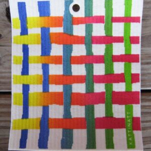 Swedish screen printed dishwashing sponge/ dish cloth, "Weave"