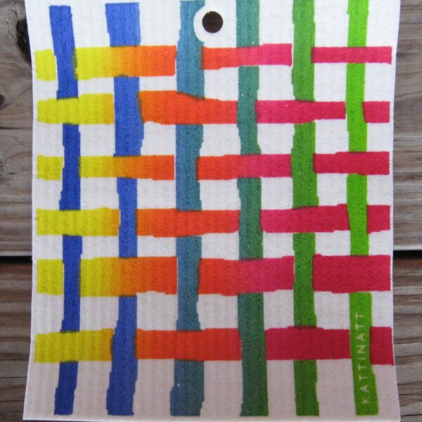 Swedish screen printed dishwashing sponge/ dish cloth, "Weave"