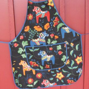 Dala horse apron cotton 40" x 24" made in Sweden by Arvidsson's Textil