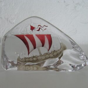 Mats Jonasson Viking Ship Crystal Ice Block