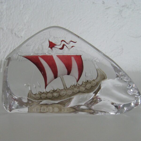 Mats Jonasson Viking Ship Crystal Ice Block
