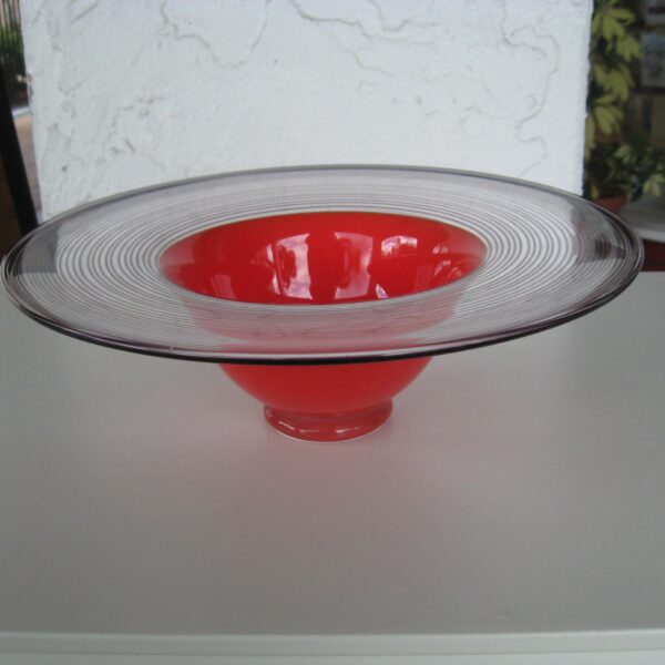Flamingo Red Bowl by Wilke Adolphsson, Sweden  10" diameter x 3.5" tall