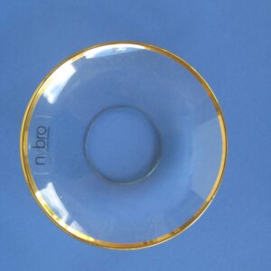 Bobeche: gold rimmed clear crystal  2.5"  Made in Sweden