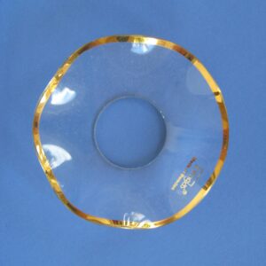 Bobeche: gold rimmed fluted crystal  2.5" Made in Sweden