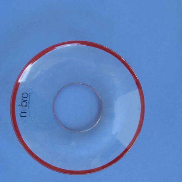 Bobeche: red rimmed crystal 2.5" Made in Sweden