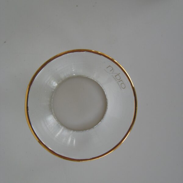 Bobeche: gold rimmed crystal  1/3/4"  Made in Sweden