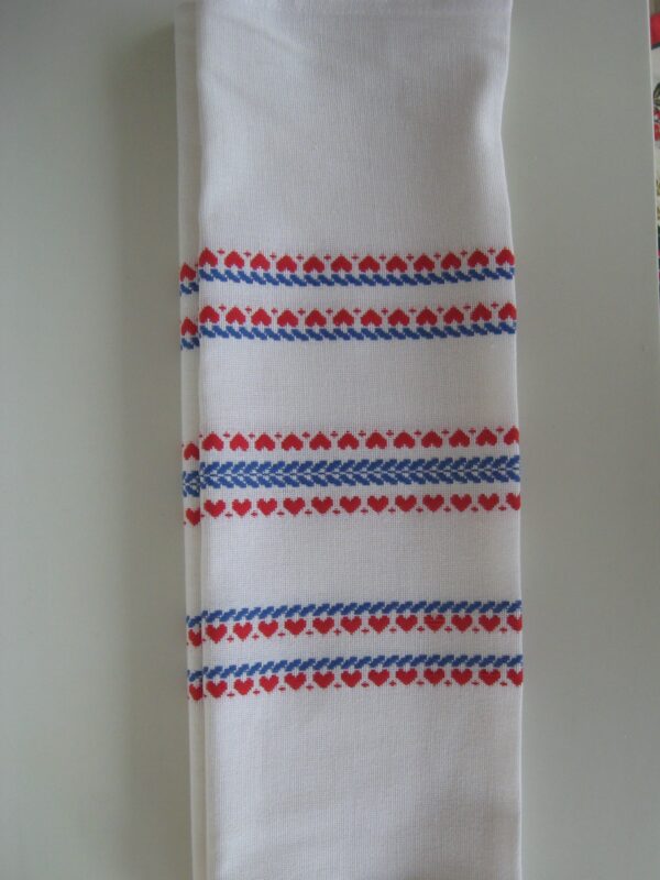 14" x 48" cotton runner   Made in Finland  red & blue