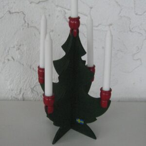 5 Candle wood Christmas tree 8.25" tall   Made in Sweden Candles included