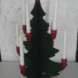 9 candle wood Christmas tree  13" tall  Made in Sweden  (candles included)