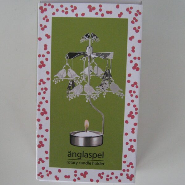 Angel chimes type candle holder "Domherre (robins)"  6.5"