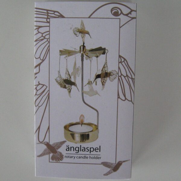 Angel chimes type candle holder "Hummingbirds"  6.5"