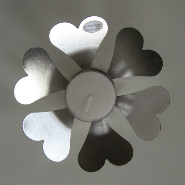 Metal heart votive silver 4.5" diameter  Made in Sweden