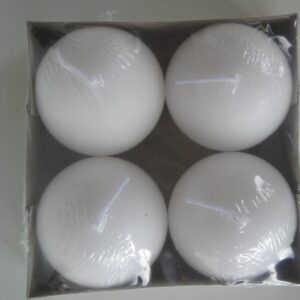 Danish Ball Candles, "White" set of 4
