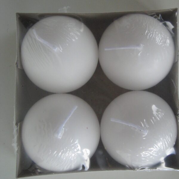 Danish Ball Candles, "White" set of 4