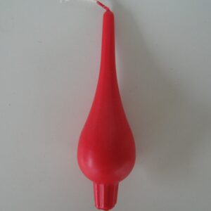 Danish teardrop candle,  Christmas Bright Red, 7.5" tall