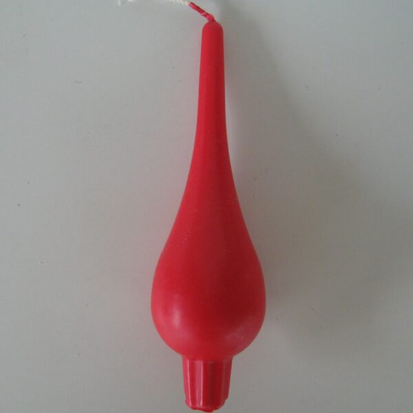 Danish teardrop candle,  Christmas Bright Red, 7.5" tall