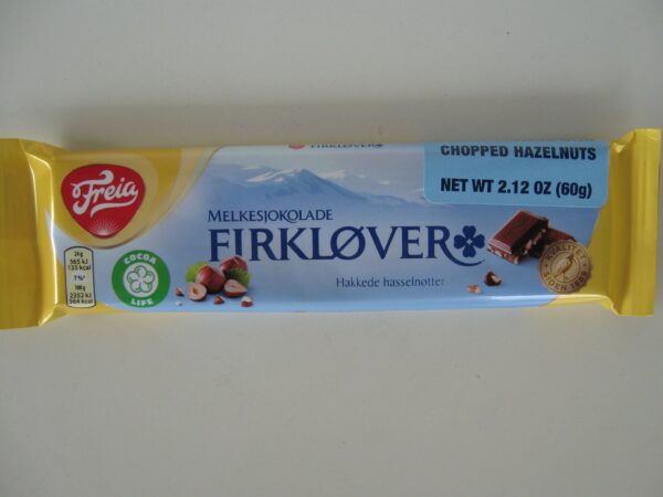 Freia Firklöver chocolate bar w-hazelnuts  2.12 oz  Norway