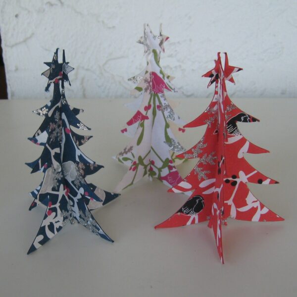 3 dimensional paper Christmas trees  3 in a bag  Pluto of Sweden