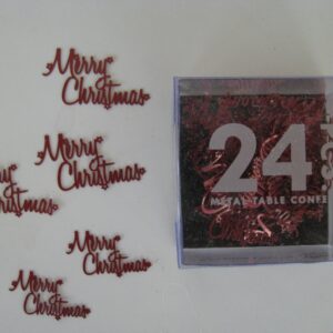 Box of "Merry Christmas" confetti table decoration 24 pieces  Pluto of Sweden