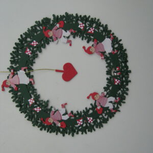 "Christmas Wreath" papercut mobile, 6.5" diameter