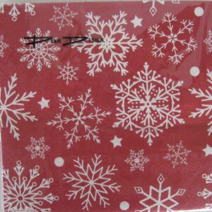 Christmas luncheon napkins with "Snowflakes" motif, 3-ply, 6.5" x 6.5", 20/pkg