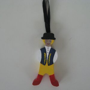 Folk dress ornament boy in Swedish folkdress 3"  Made in Sweden  wood