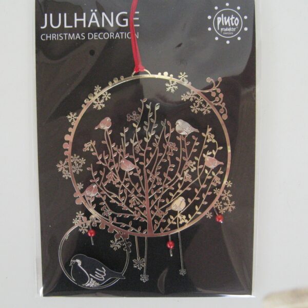 Metal "domherre" ornament  3"  Pluto of Sweden