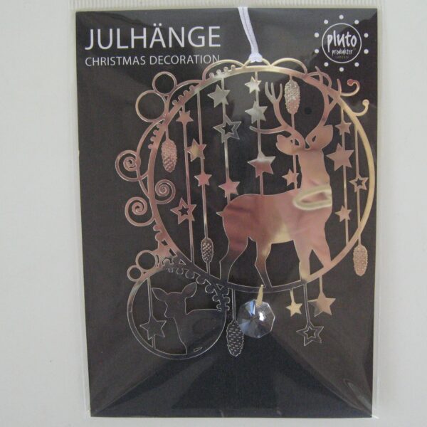 Metal deer ornament  3"  Pluto of Sweden