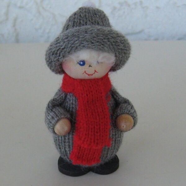 Grey boy wtih red scarf 3" tall  Made in Sweden  3 left