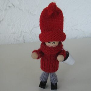 Tomte with bucket, 4" tall, Garnhuset of Sweden