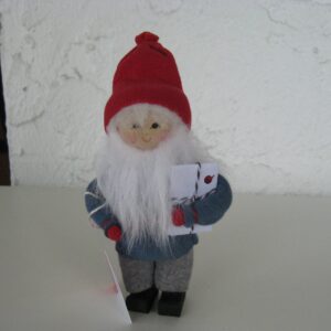 Tomte with white envelope 6 " tall  Butticki of Sweden