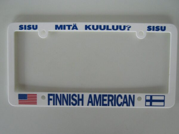 Finnish-American license plate holder
