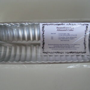 Almond cake pan with recipe  tin plated